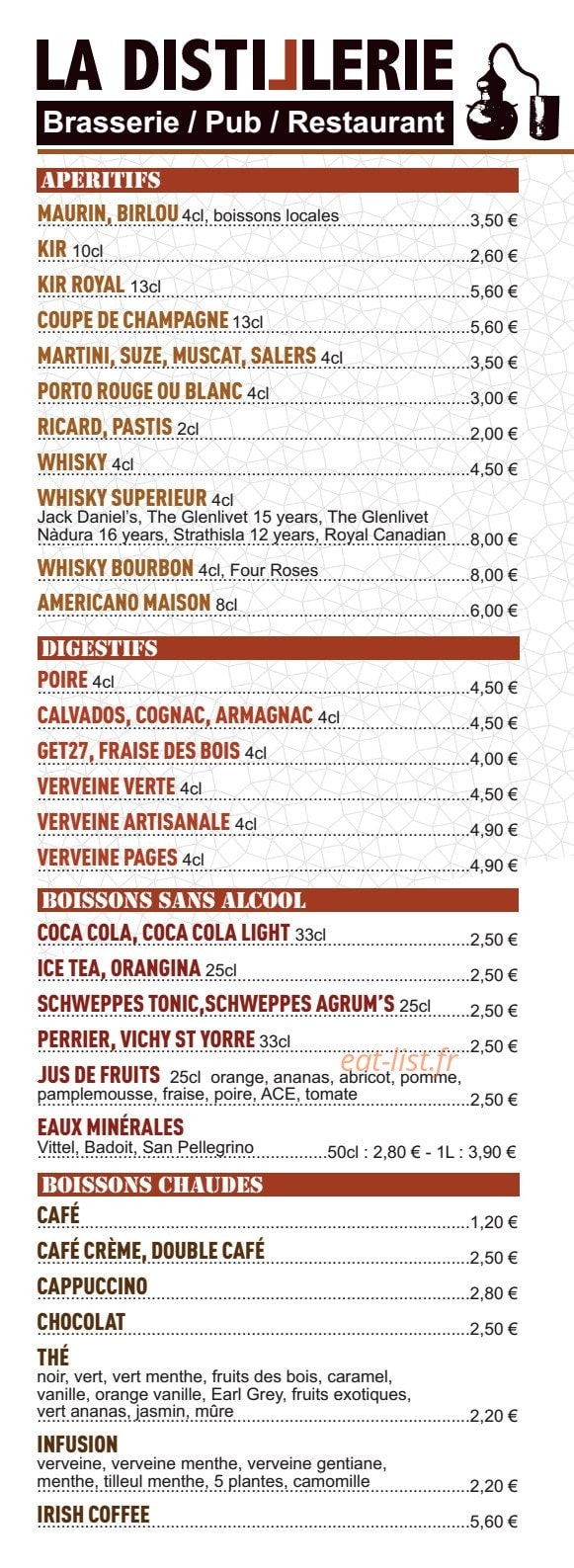 La Distillerie — carte page 3