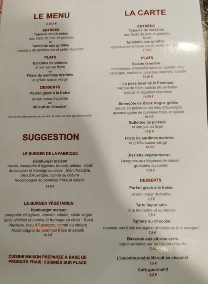 La Fabrique Des Etoiles — carte page 1