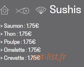 Carte et menu de Le Coin Sushi à Le Puy en Velay — Sushis