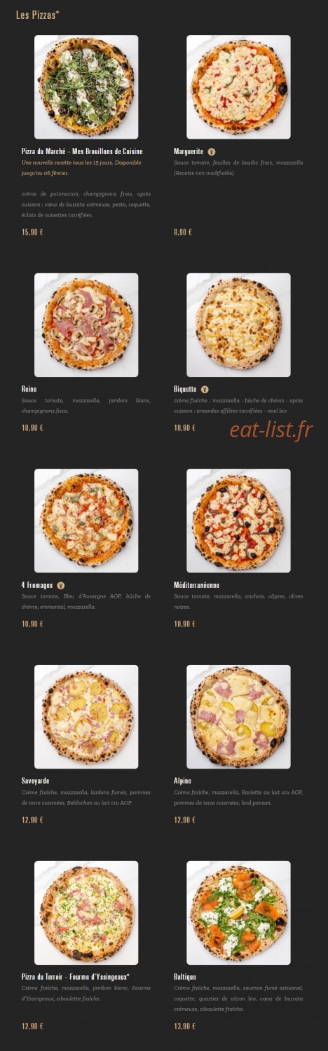 Pizza Cosy — carte page 1