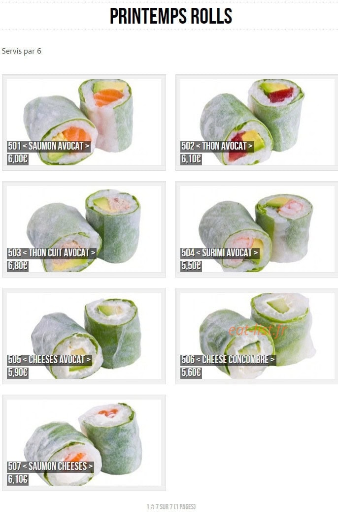 Sushi  panda — carte page 7