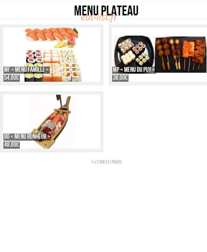Sushi  panda — carte page 19