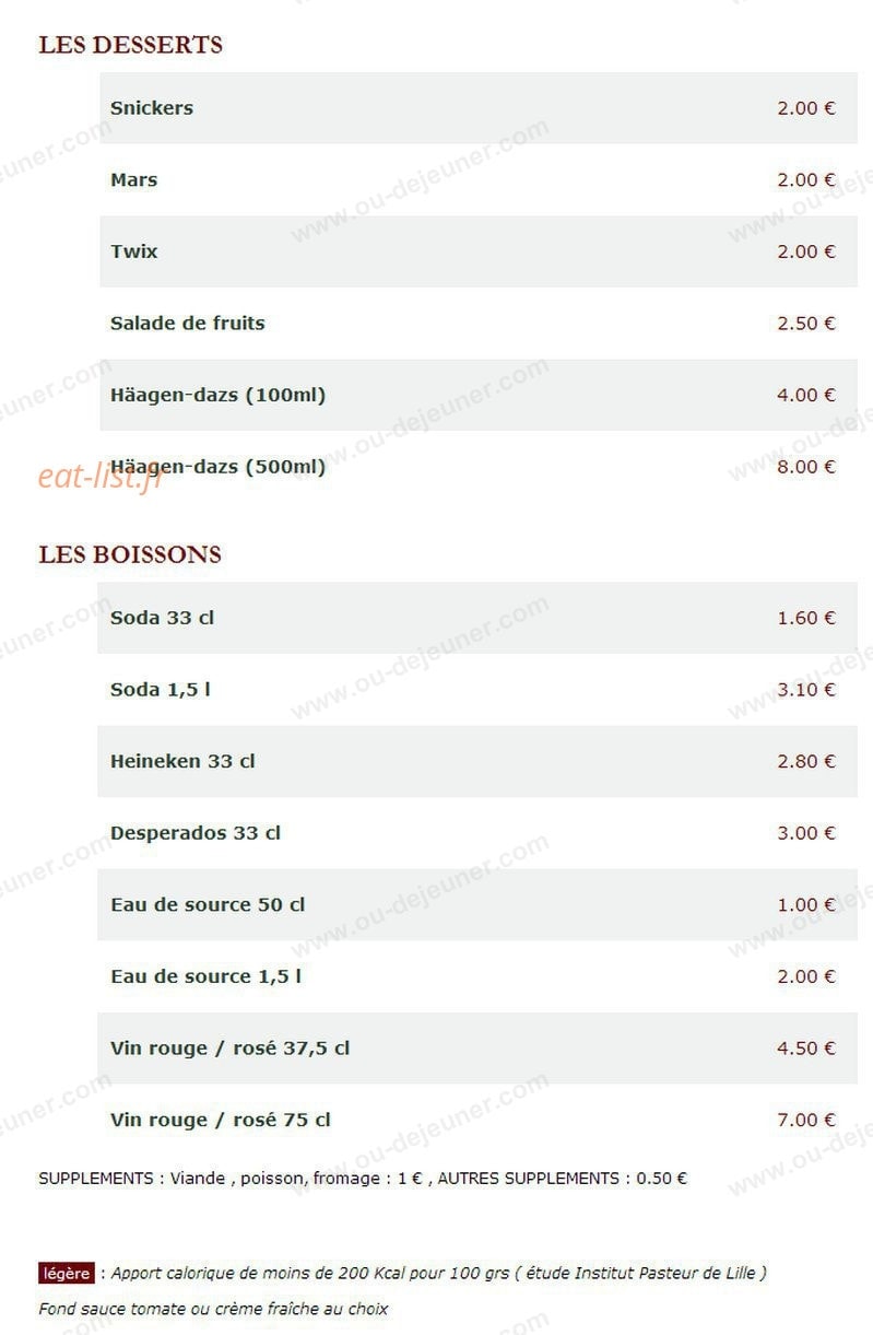 Le Kiosque à Pizzas — carte page 5