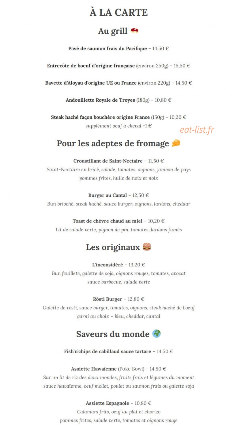 Le Petit Plus — carte page 2