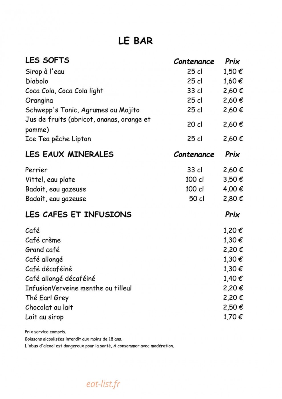 L'auberge de Chaniat — carte page 4