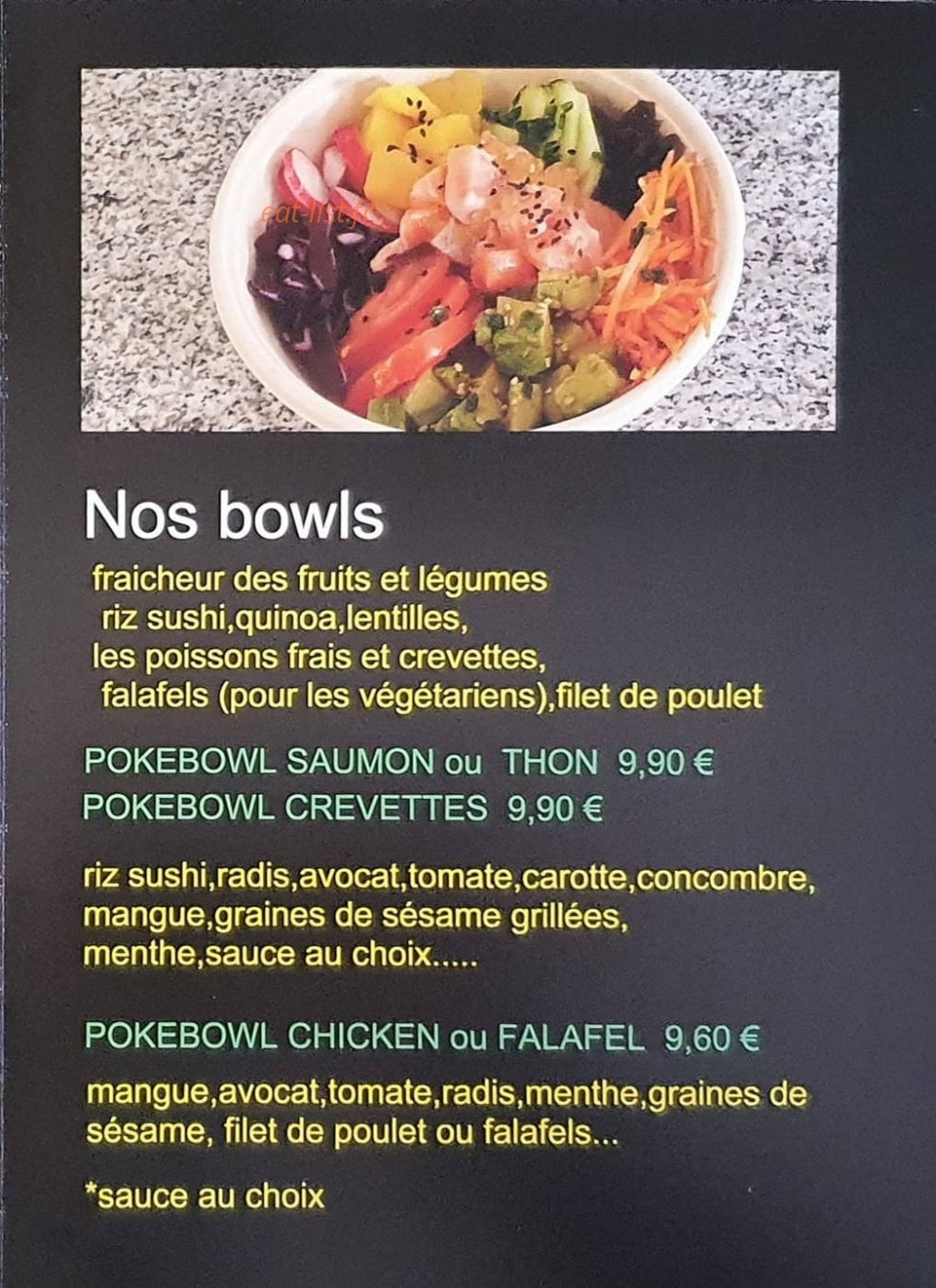 Bowls Burger Cafe — carte page 3