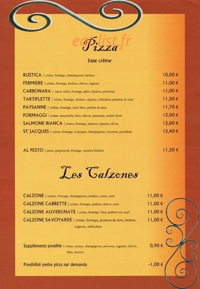 Pizzeria de la fontaine — carte page 5