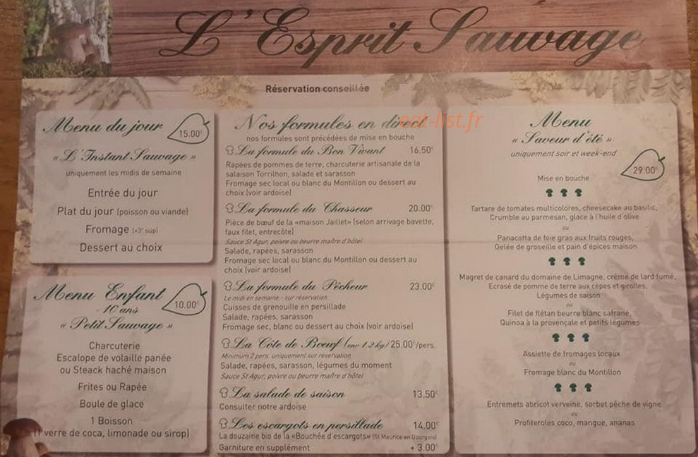 L'Esprit Sauvage — carte page 1
