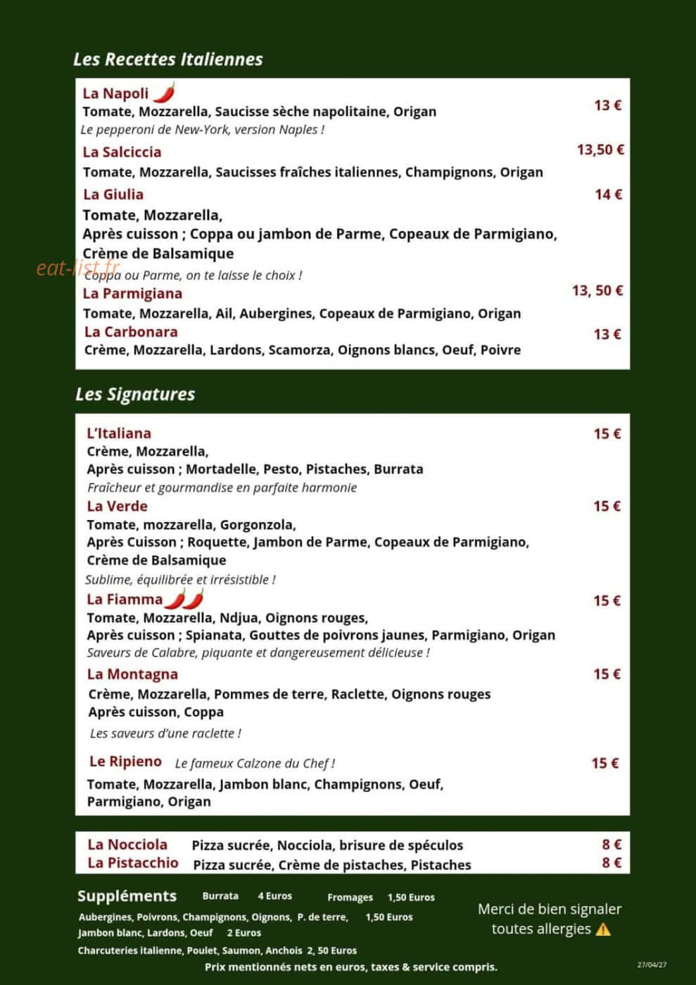 L'Italiano — carte page 2