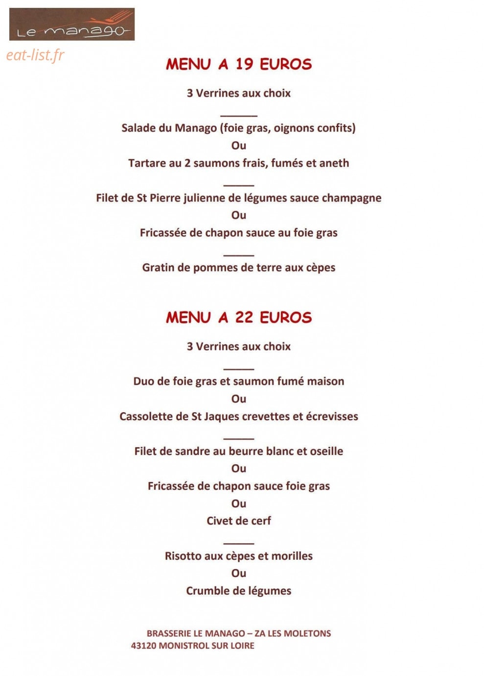 Le Manago — carte page 2