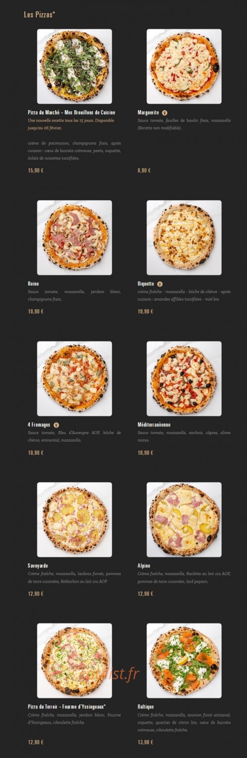 Pizza Cosy — carte page 1