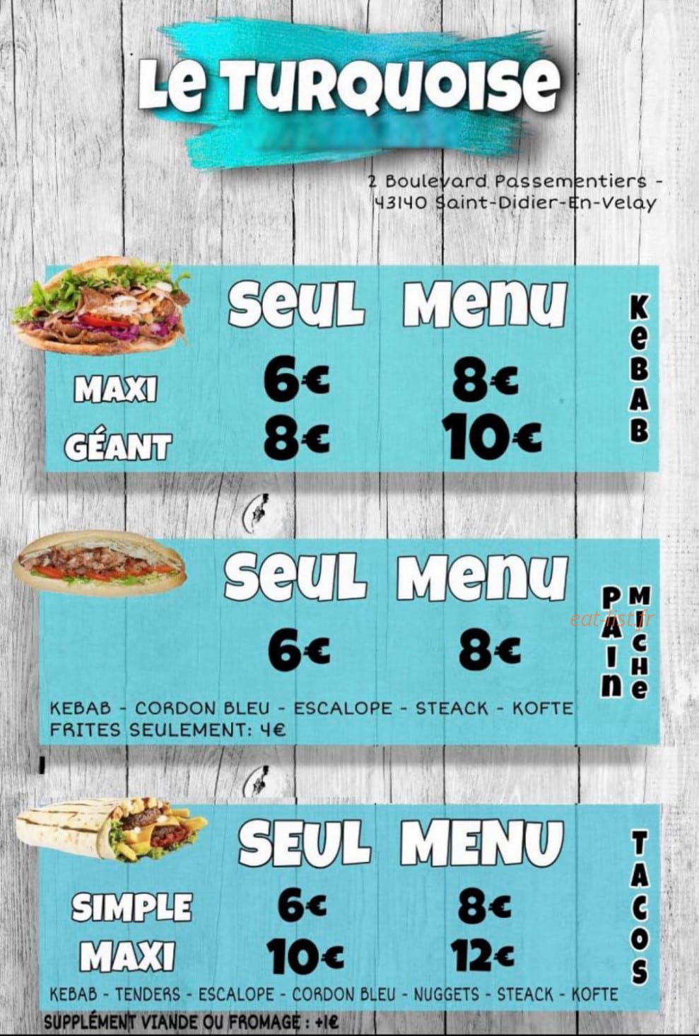Le Turquoise — carte page 1