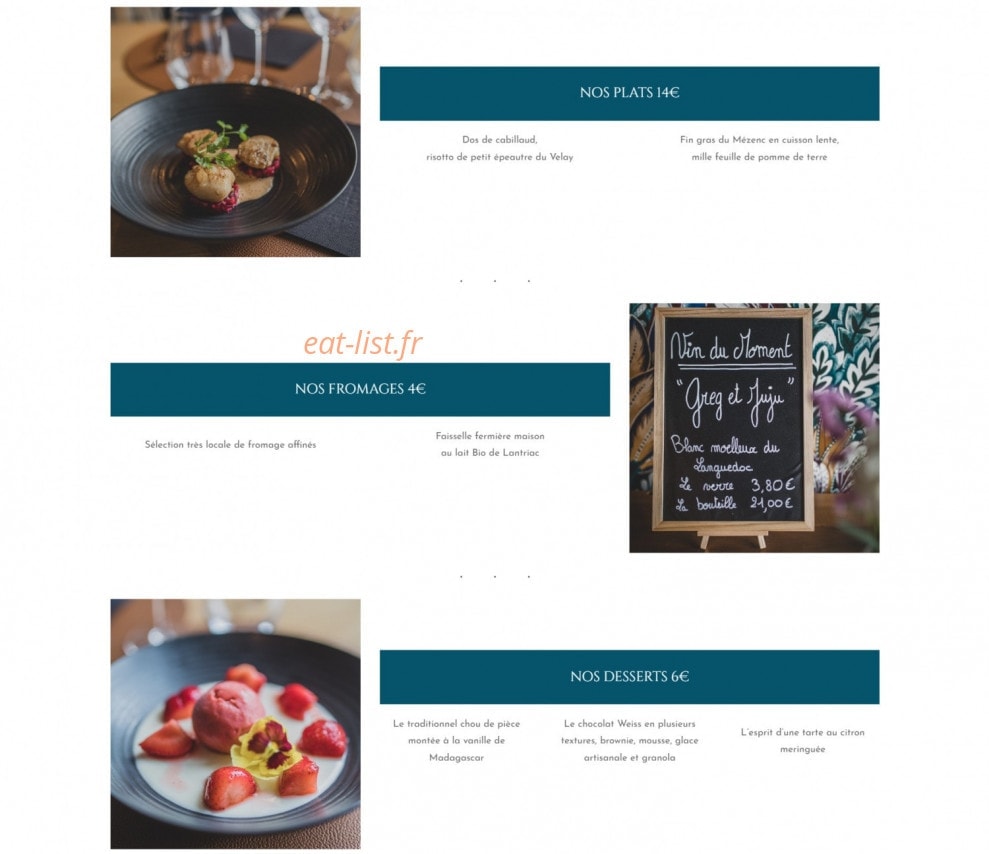 Chèvre & Chou — carte page 2