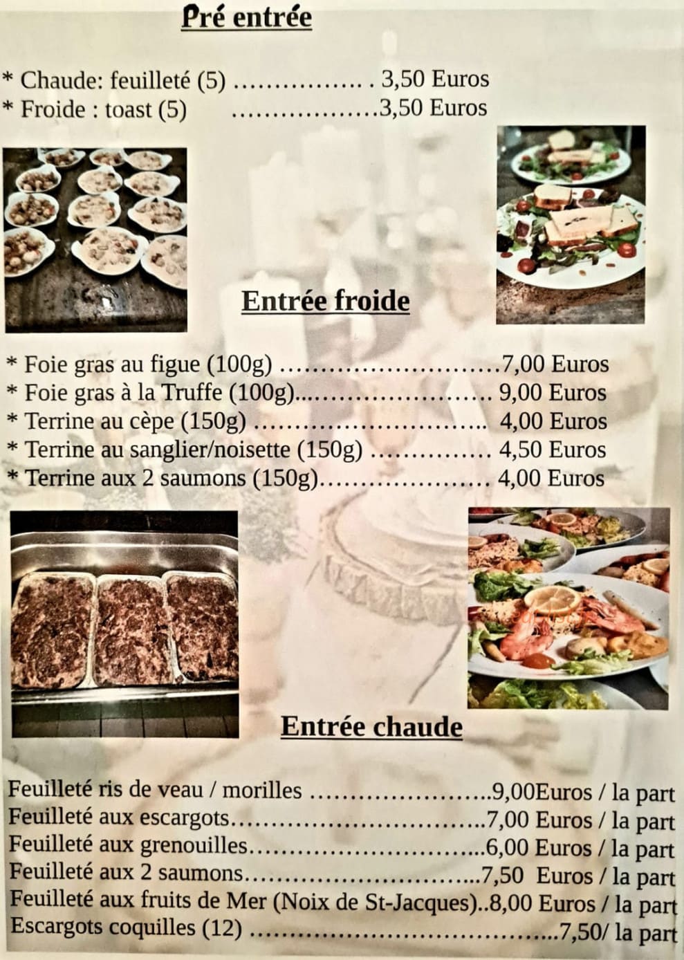 Restaurant Le Chalet — carte page 3