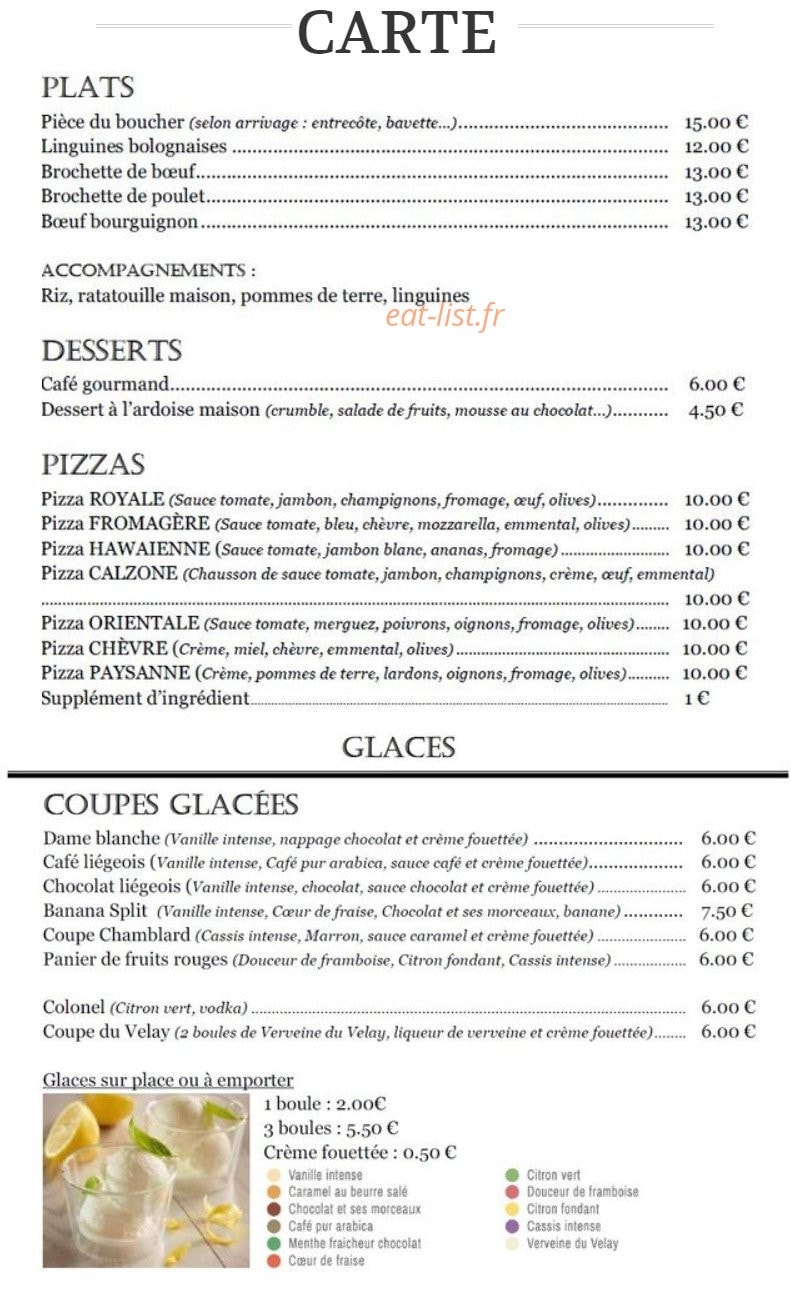L'auberge de Chamblard — carte page 1
