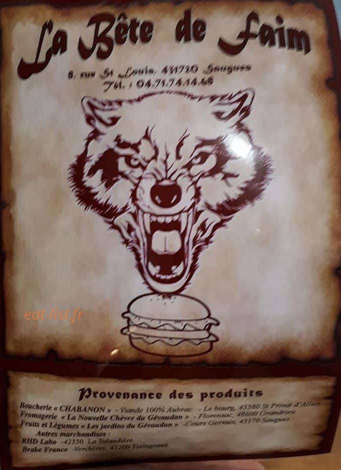 La bête de faim — carte page 1