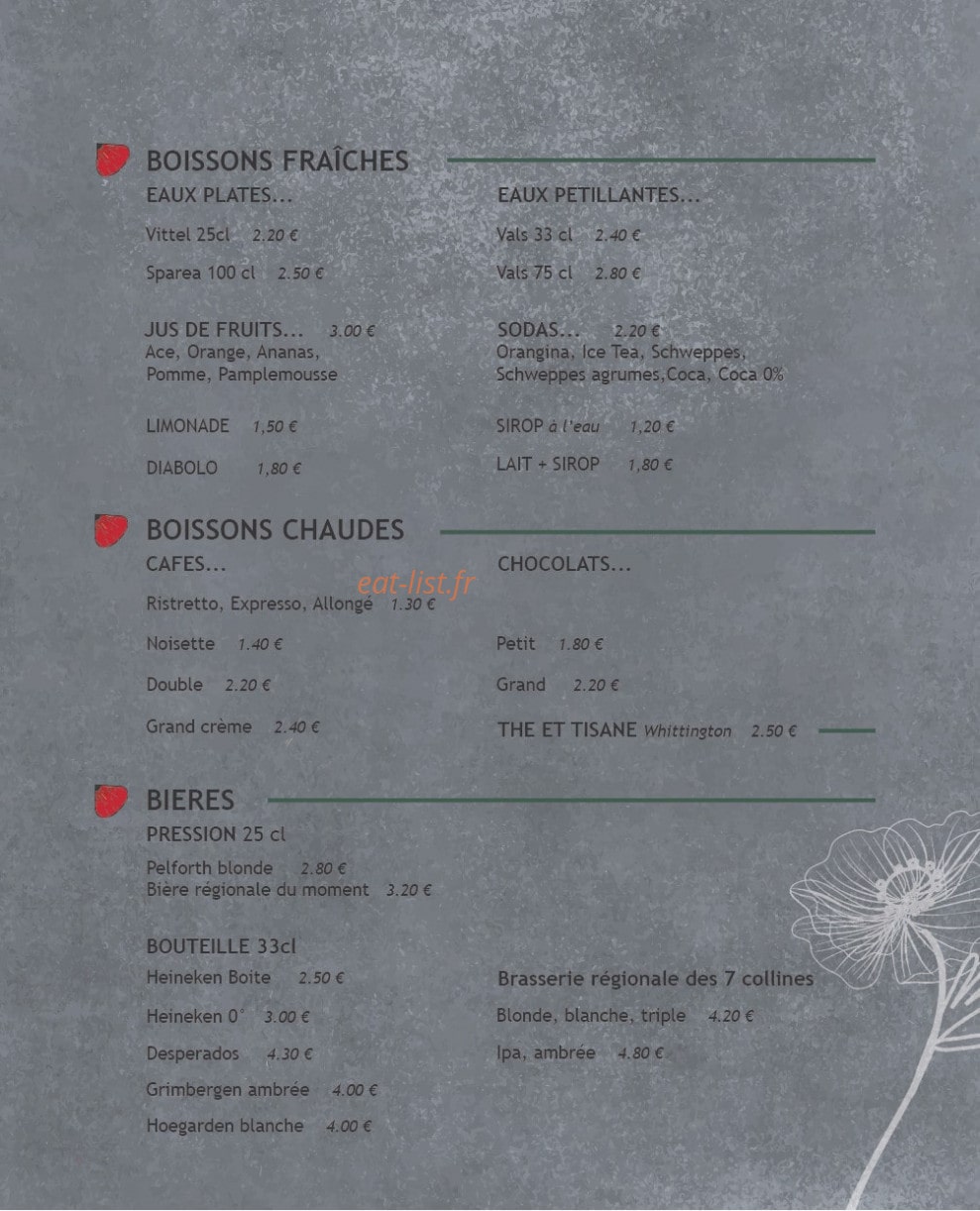 Le Bistrot Coquelicot — carte page 4