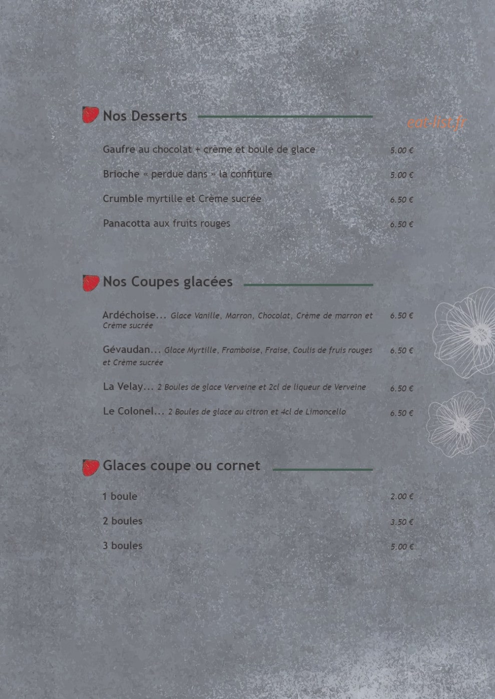 Le Bistrot Coquelicot — carte page 6