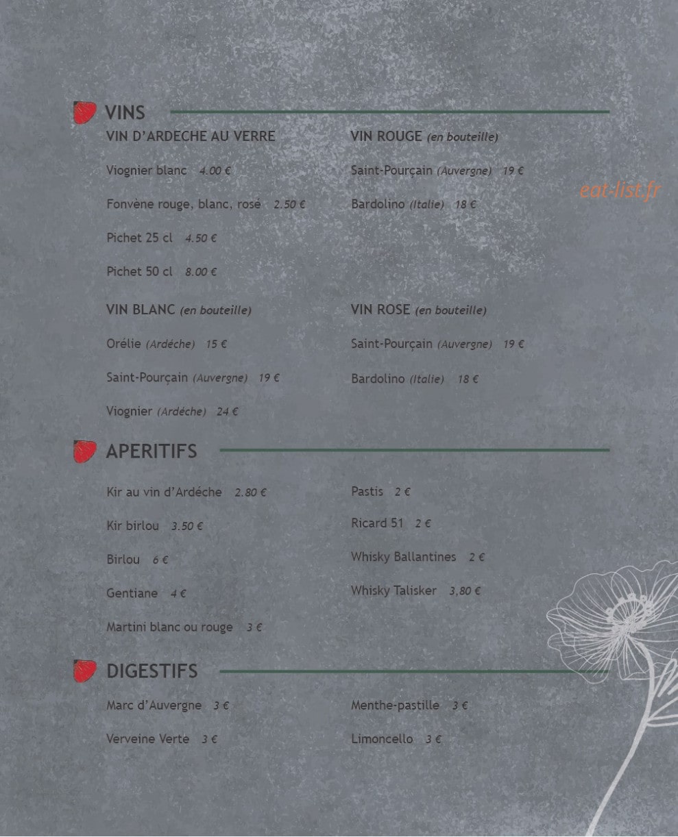 Le Bistrot Coquelicot — carte page 5