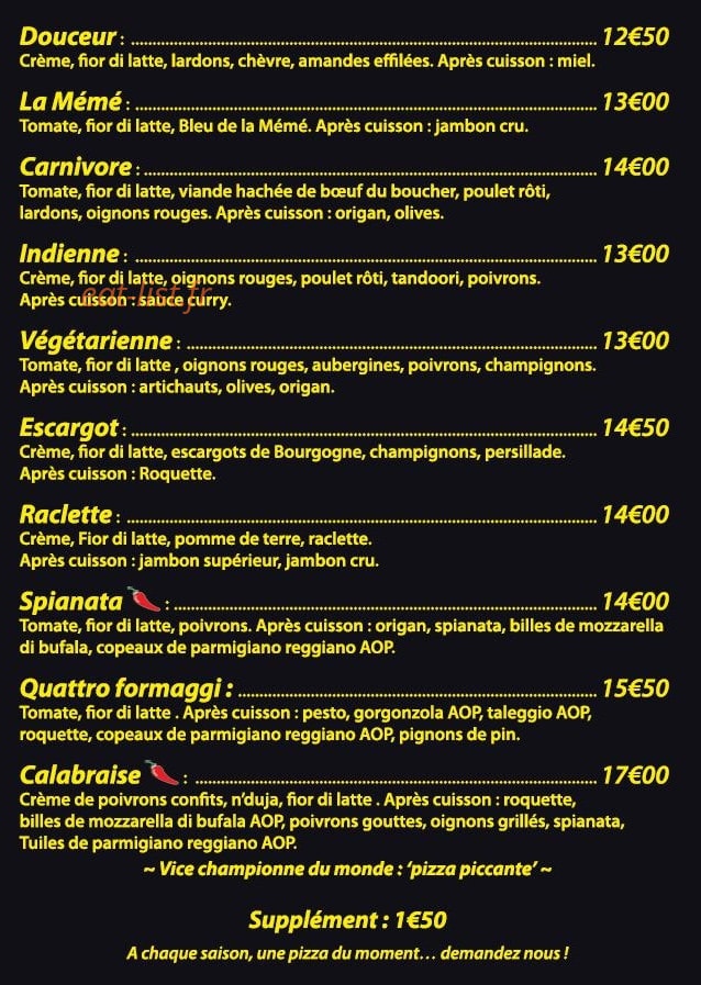 Pizz' inTence — carte page 3