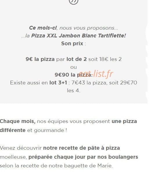 Boulangerie Marie Blachere — carte page 2