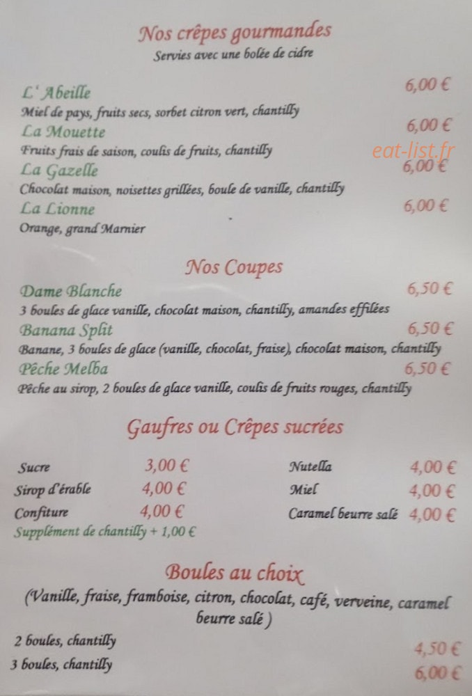 Chez Lôrette — carte page 1