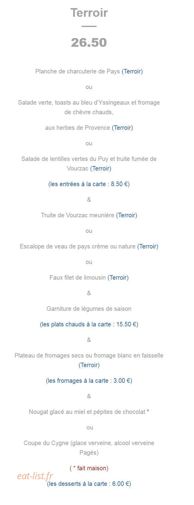Le Cygne — carte page 2