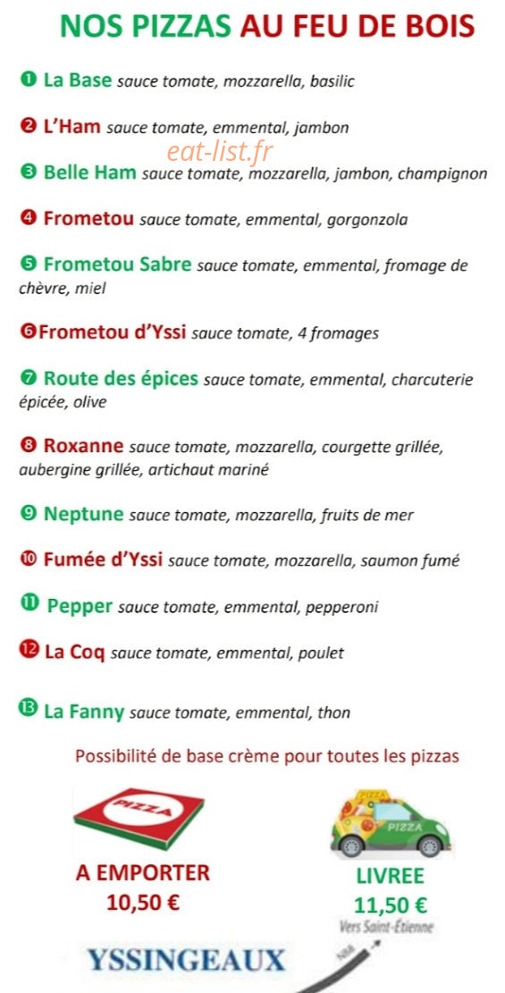 Pizzas au feu de bois — carte page 2