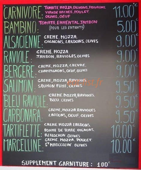Toto pizza — carte page 2