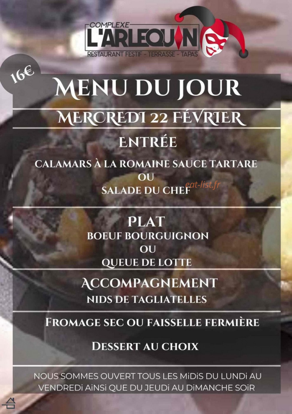 L'Arlequin — carte page 1