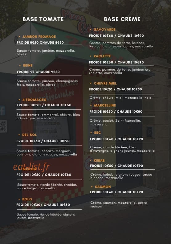 Pizza Césa — carte page 1