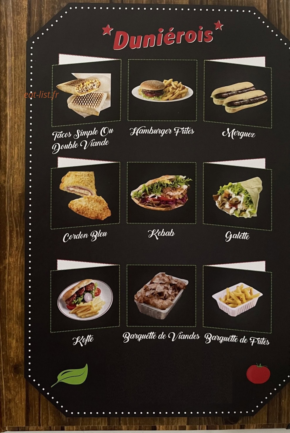 Kebab Dunierois — carte page 4