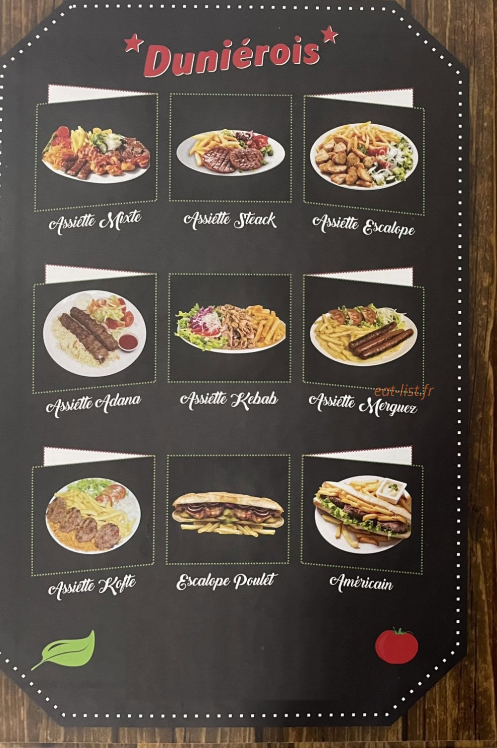 Kebab Dunierois — carte page 3