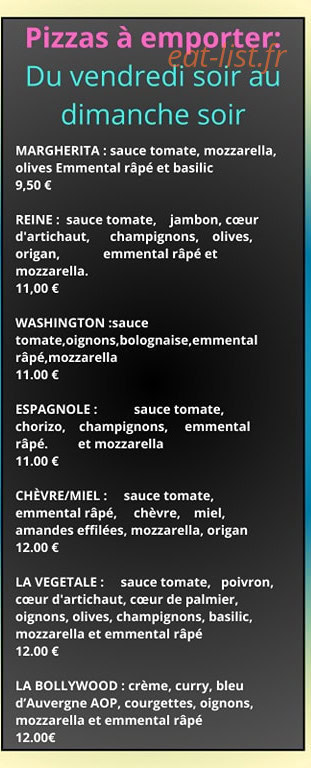 Bistrot de l'Eden — carte page 2
