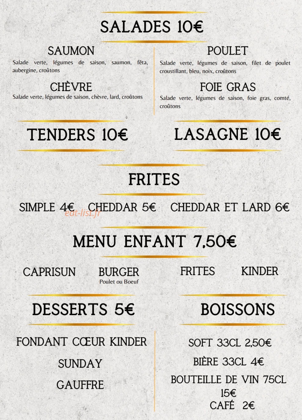 Le QG Restaurant — carte page 8