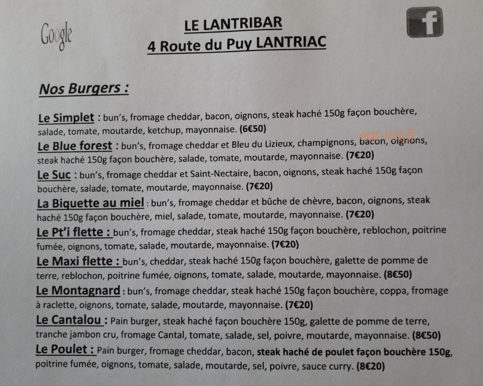 Le Lantribar — carte page 1