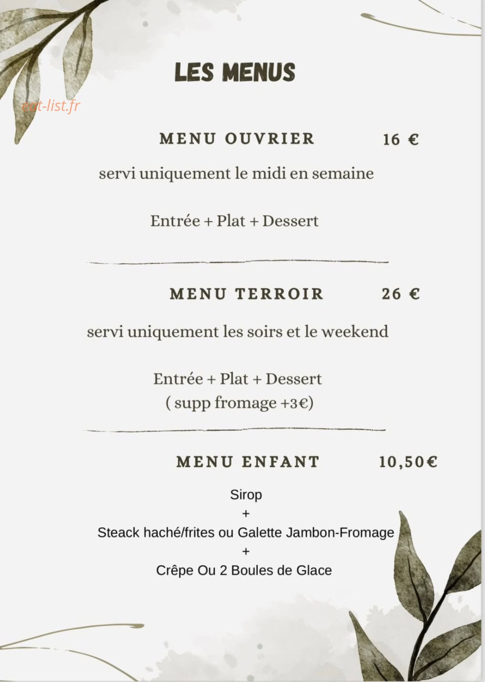 Le Quai 9 3/4 — carte page 1