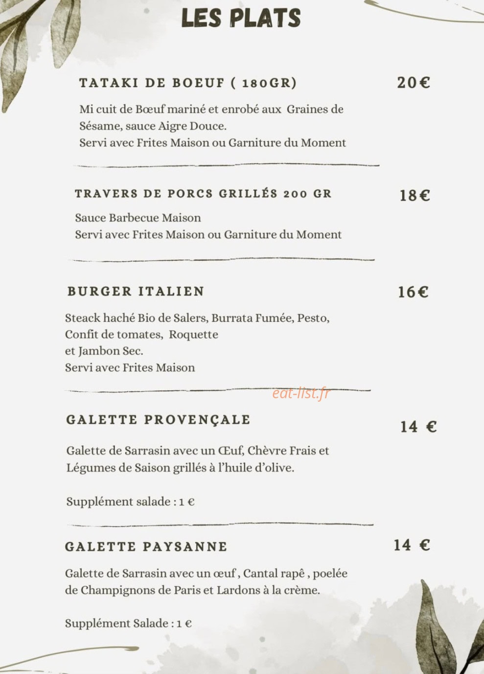 Le Quai 9 3/4 — carte page 2