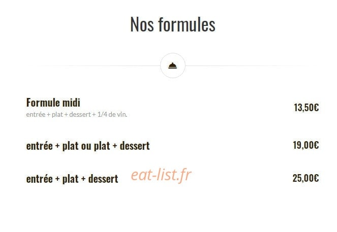 L’Estaminet — carte page 1