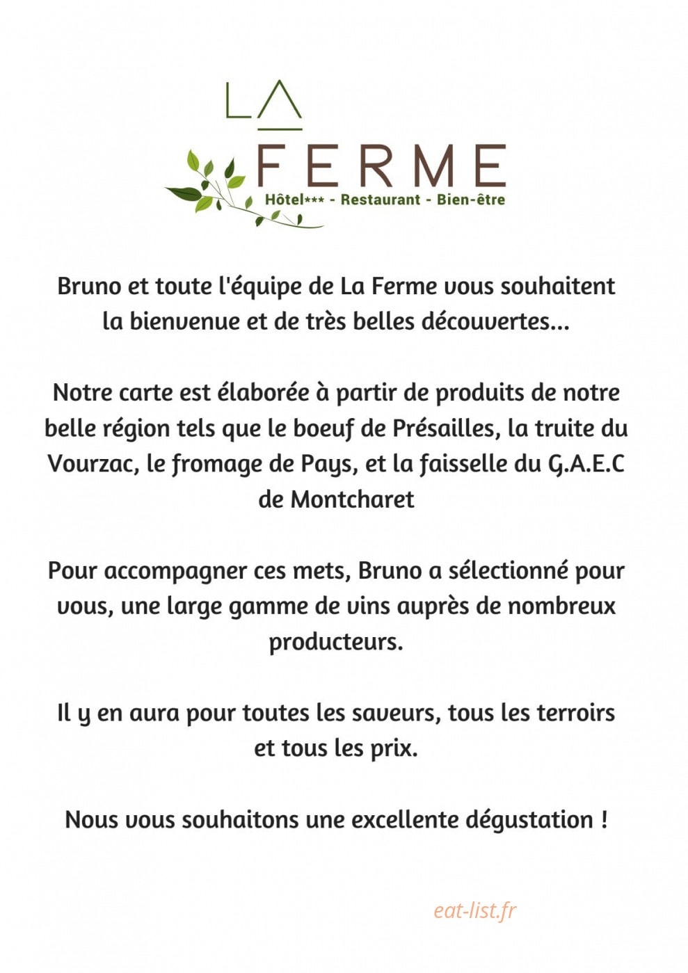 La ferme — carte page 1