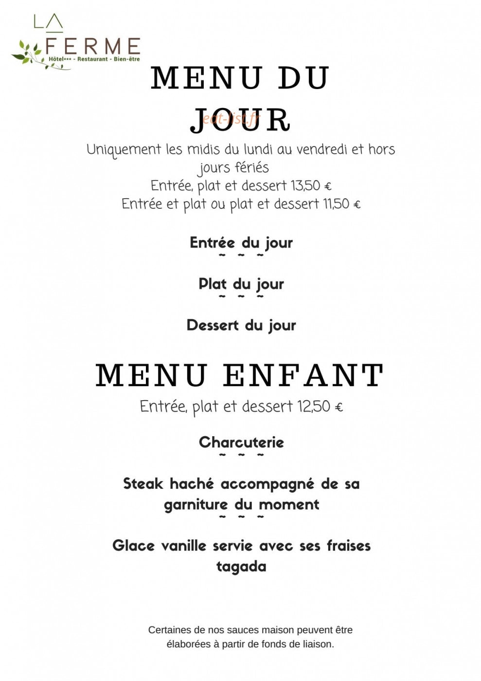 La ferme à Saint Julien Chapteuil  menu et photos