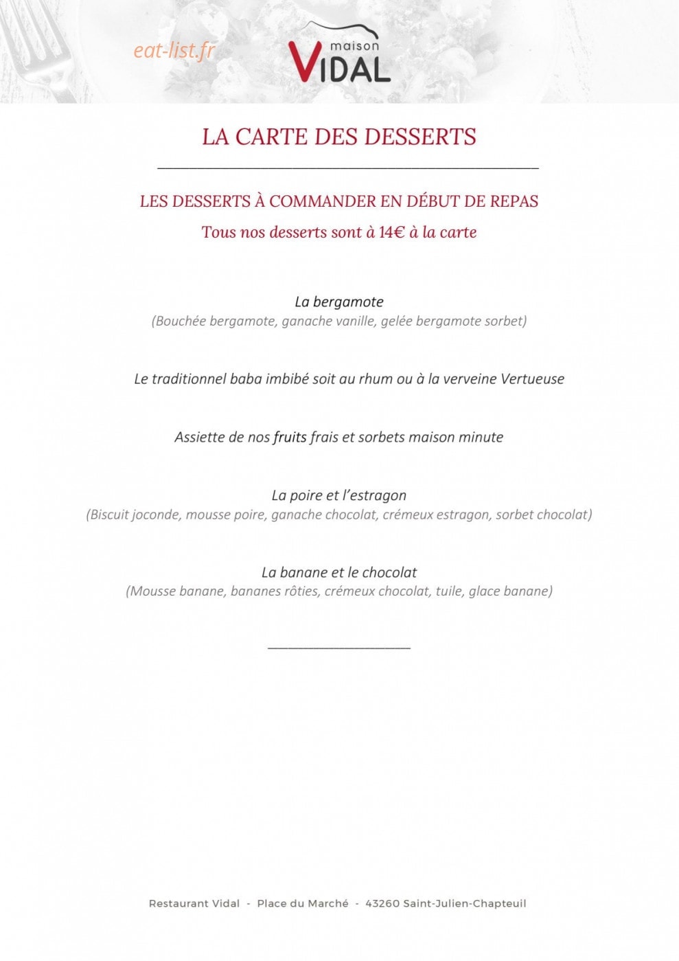 Vidal — carte page 2