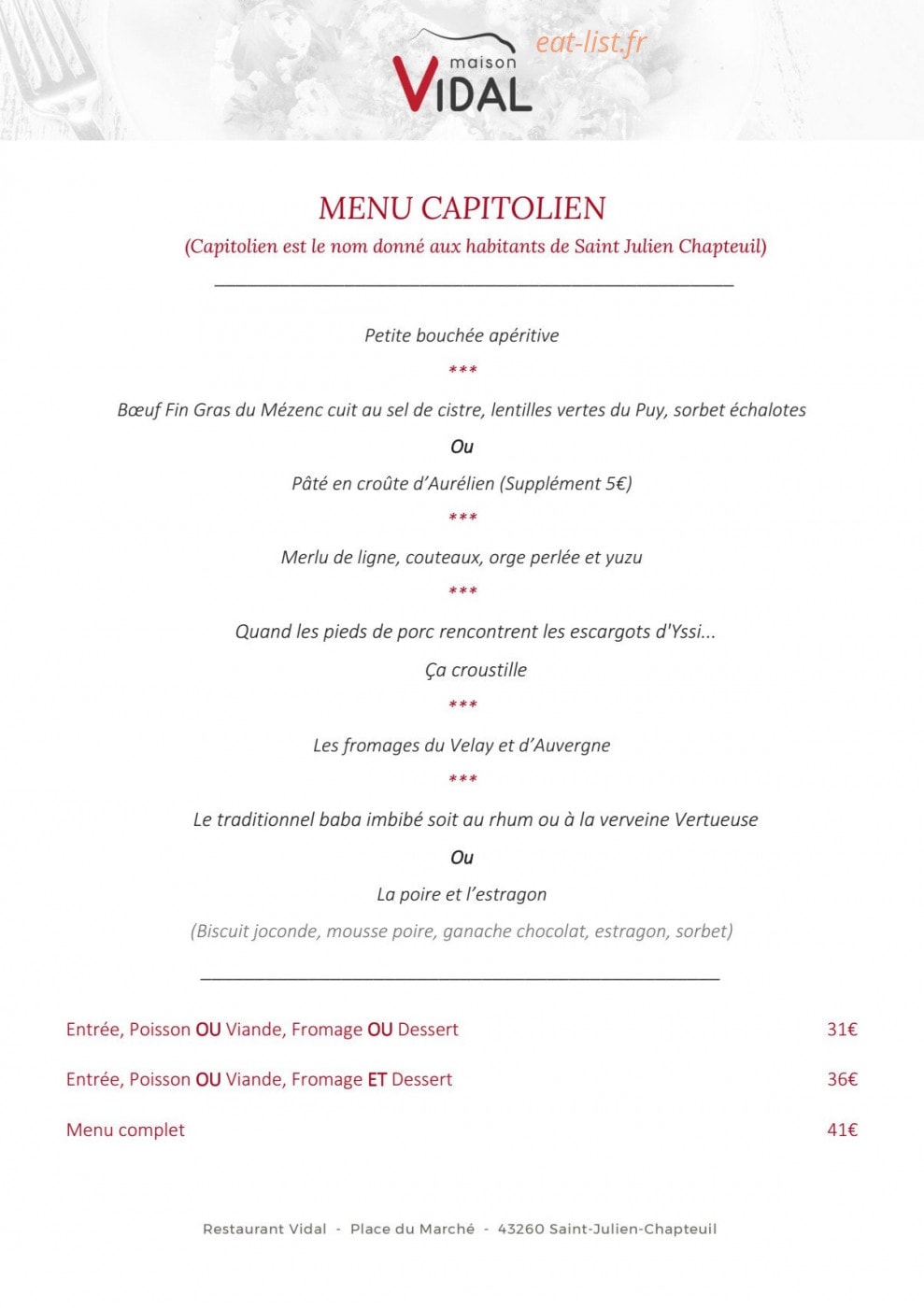 Vidal — carte page 6