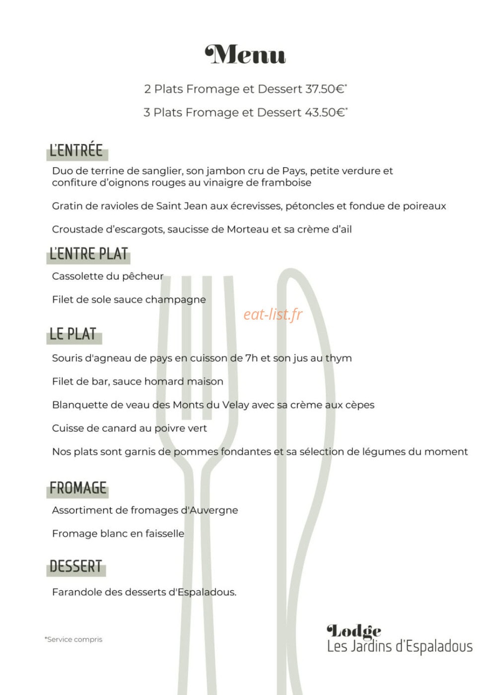Lodge les jardins d'Espaladous — carte page 1