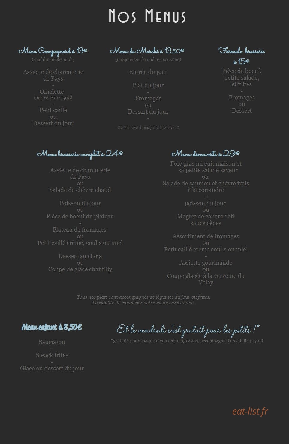 Les Platanes — carte page 1
