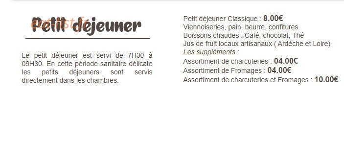 Auberge des Myrtilles — carte page 2