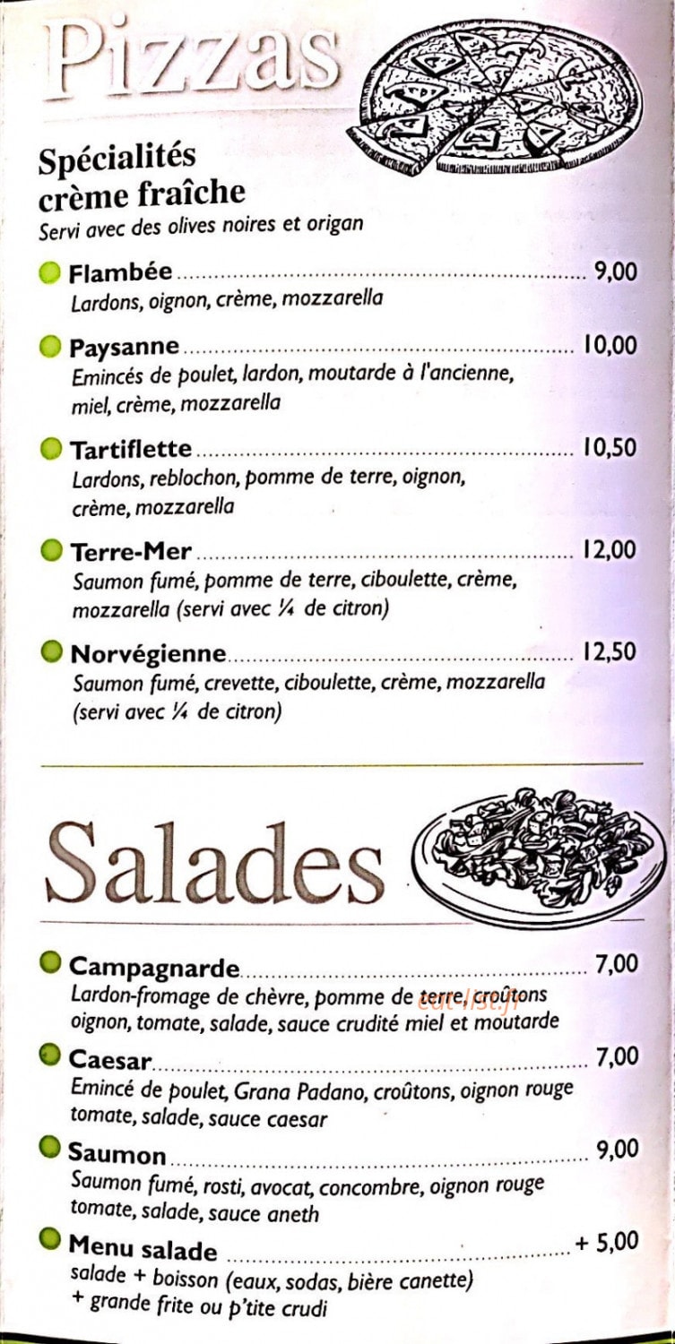 Mamzel Pizza — carte page 3