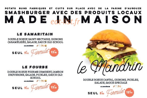 Bandit Burger — carte page 1