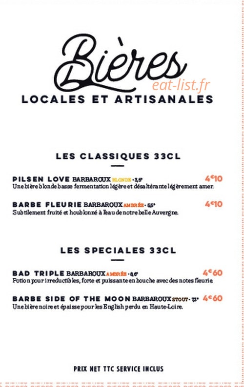 Bandit Burger — carte page 3