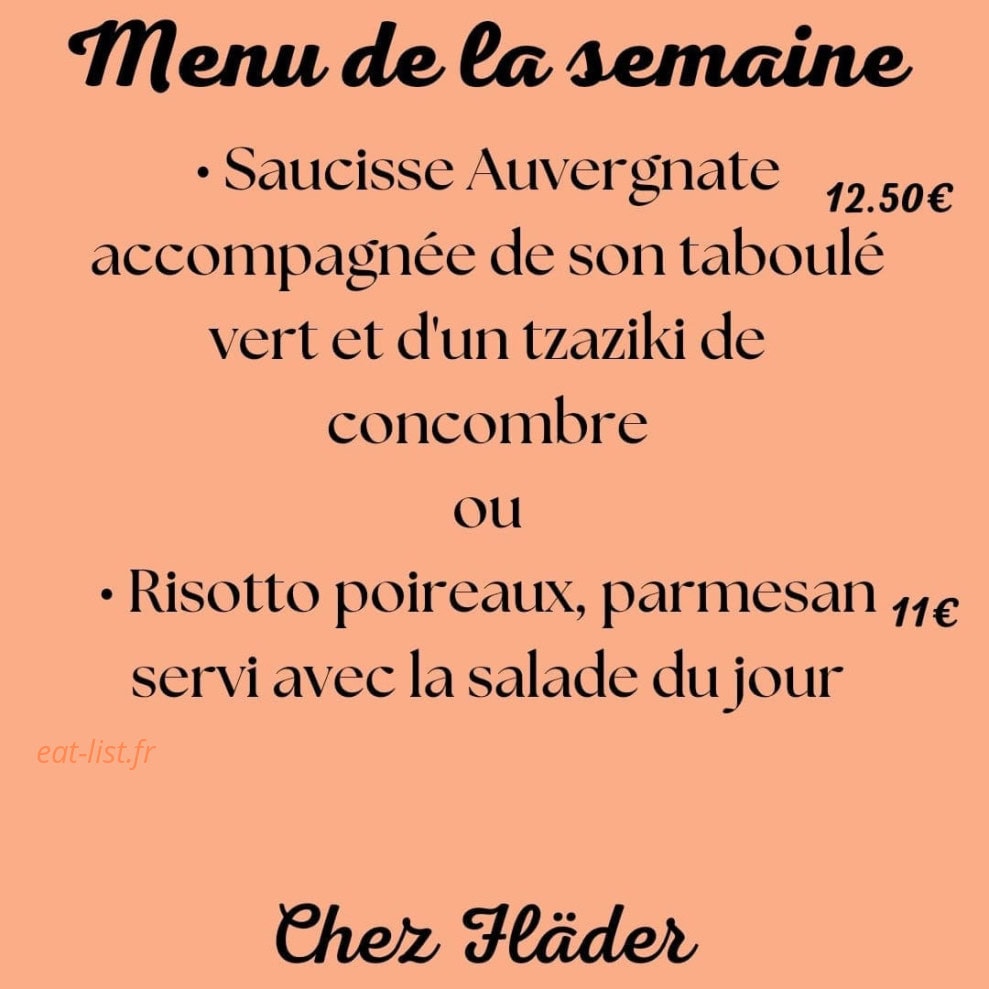 Chez Fläder — carte page 1